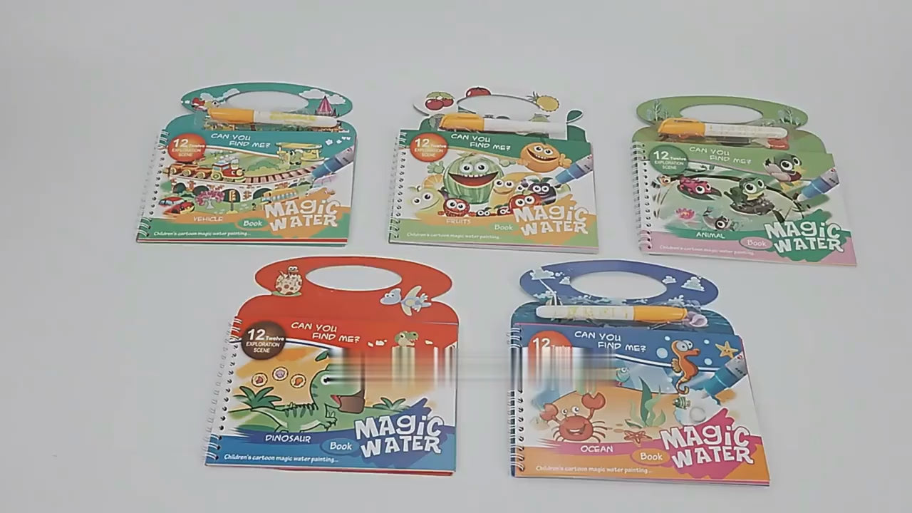 Cartoon Theme Reusable Magic Doodle Pen Water Painting Book